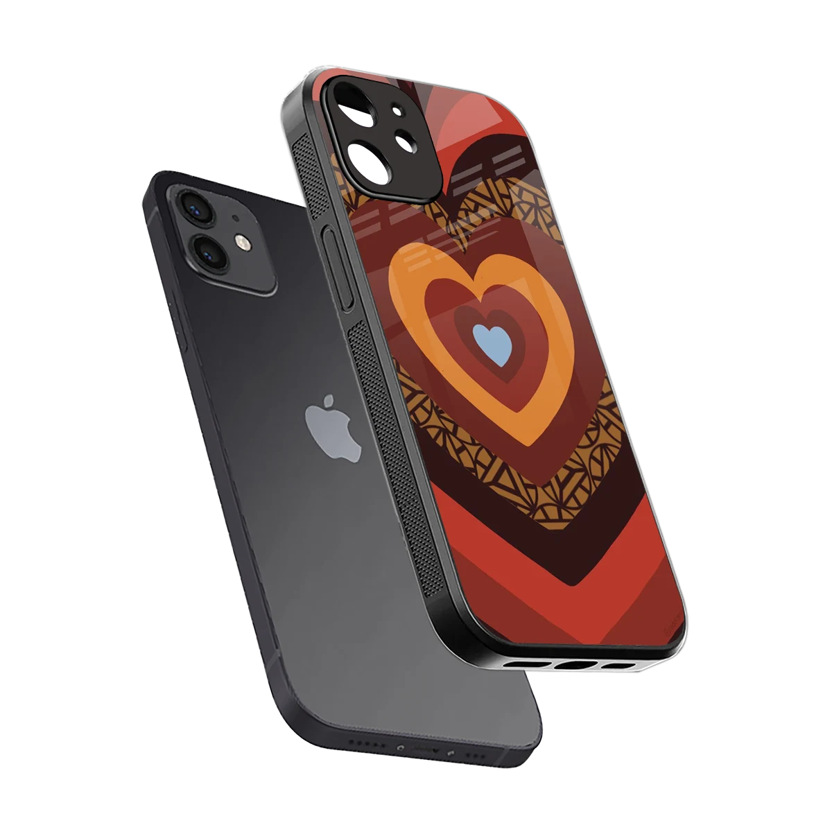 Y2K Caramel Crush Hearts sleek iphone 11 cover with tempered glass back and TPU edges