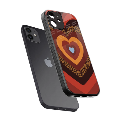 Y2K Caramel Crush Hearts sleek iphone 11 cover with tempered glass back and TPU edges