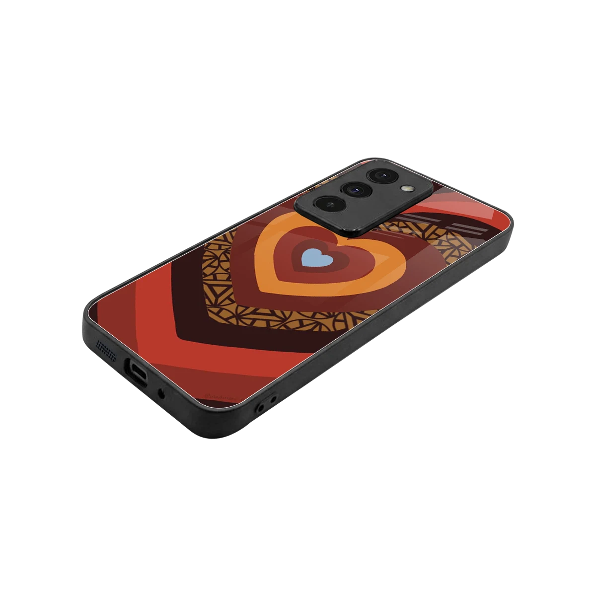 Y2K Caramel Crush Hearts stylish phone case for redmi 15 5g | glossy glass and slim fit