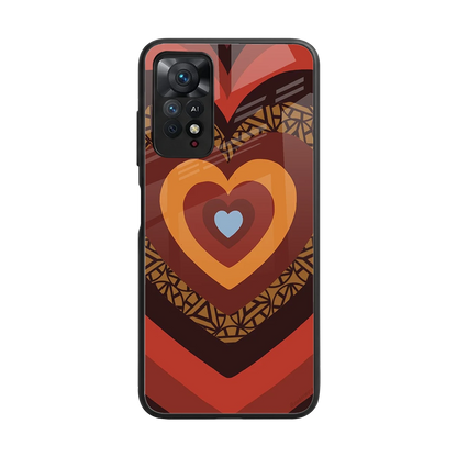 Y2K Caramel Crush Hearts back phone cover | glass case for redmi note 11 pro