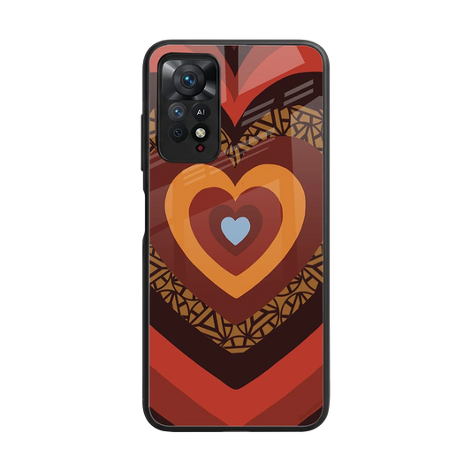 Y2K Caramel Crush Hearts back phone cover | glass case for redmi note 11 pro