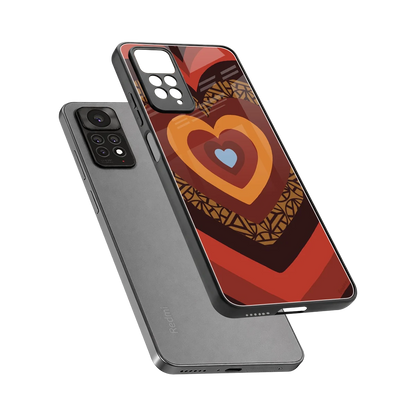 Y2K Caramel Crush Hearts sleek redmi note 11 pro cover with tempered glass back and TPU edges