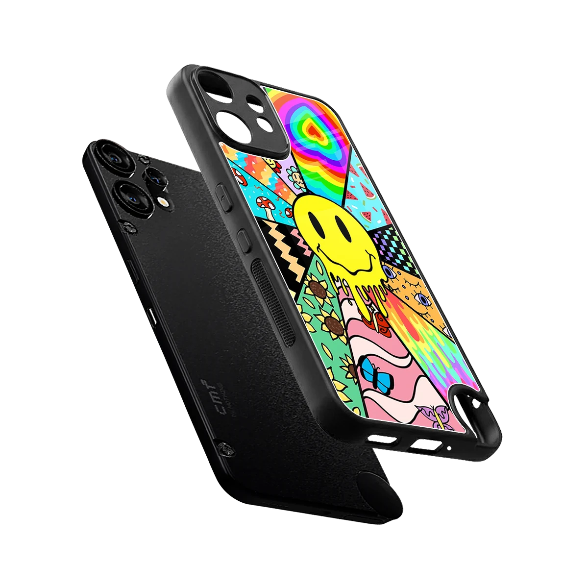 Y2K Doodle sleek cmf nothing phone 2 pro cover with tempered glass back and TPU edges
