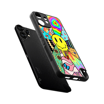 Y2K Doodle sleek cmf nothing phone 2 pro cover with tempered glass back and TPU edges