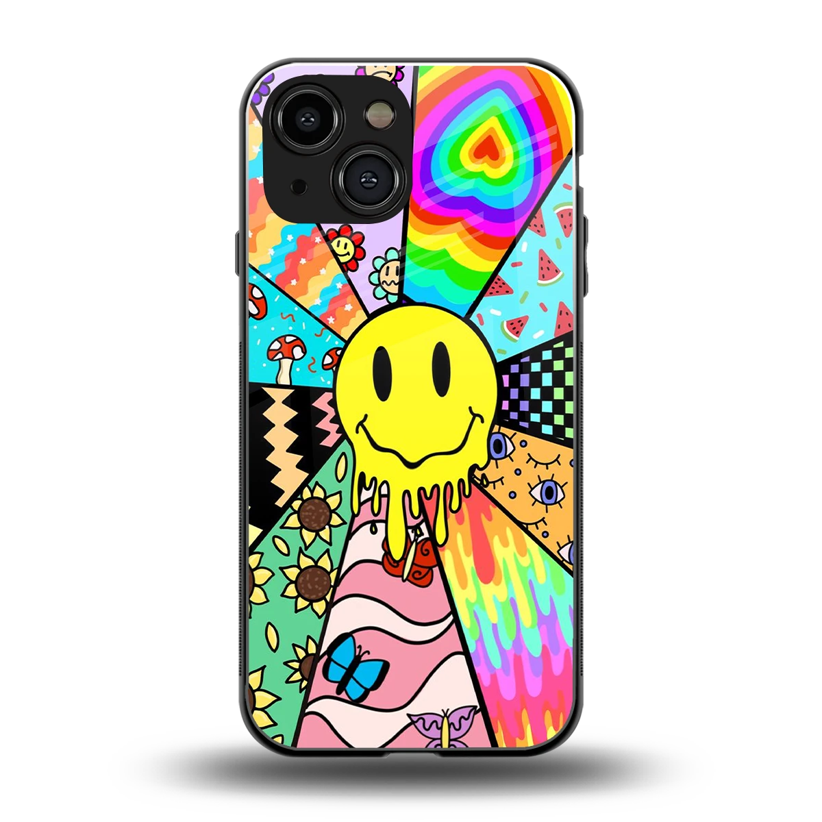Y2K Doodle back phone cover | glass case for iphone 13 mini