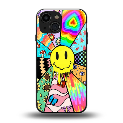 Y2K Doodle back phone cover | glass case for iphone 12 mini