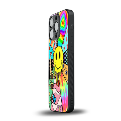 Y2K Doodle iphone 13 pro mobile cover | shockproof glass phone case
