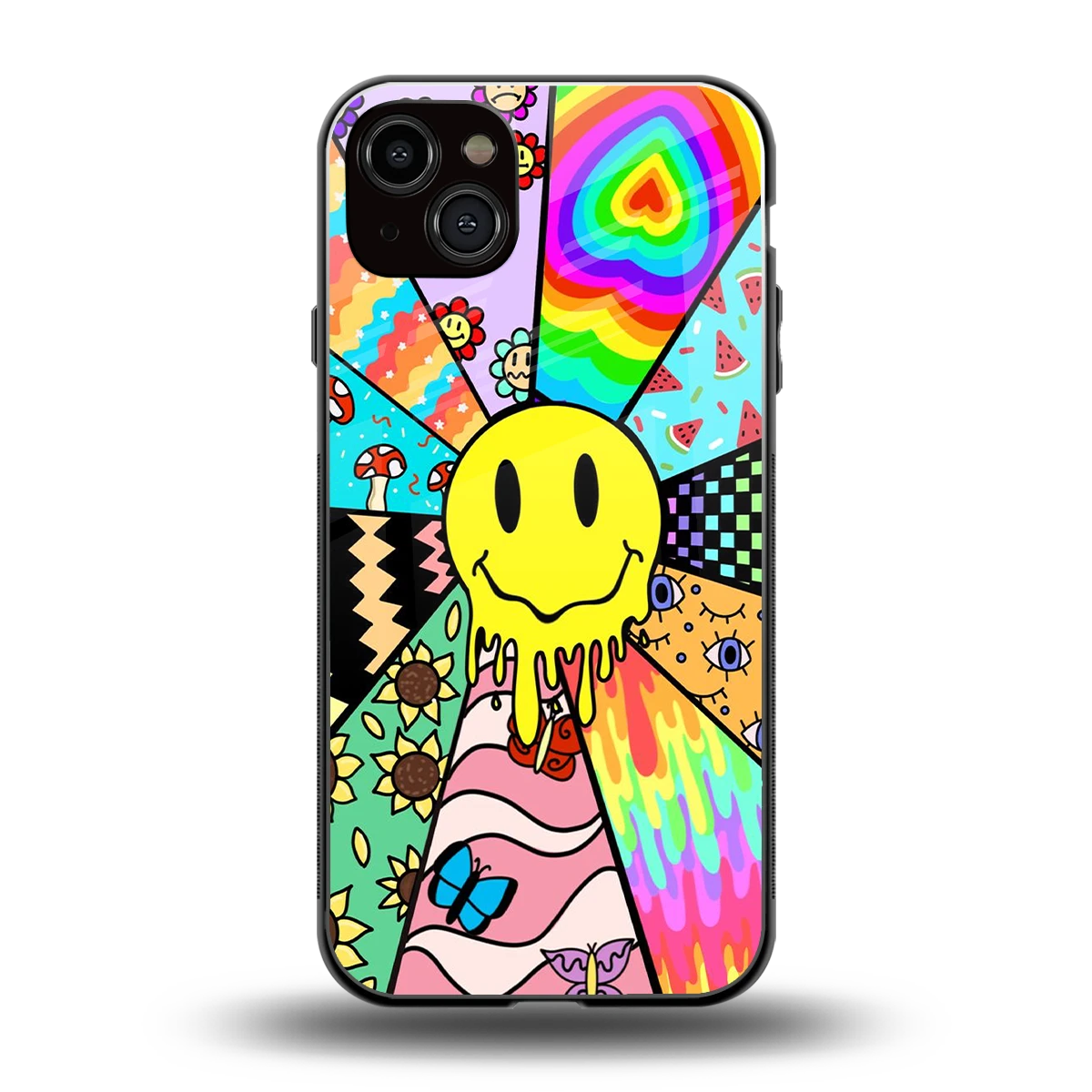 Y2K Doodle back phone cover | glass case for iphone 14 plus