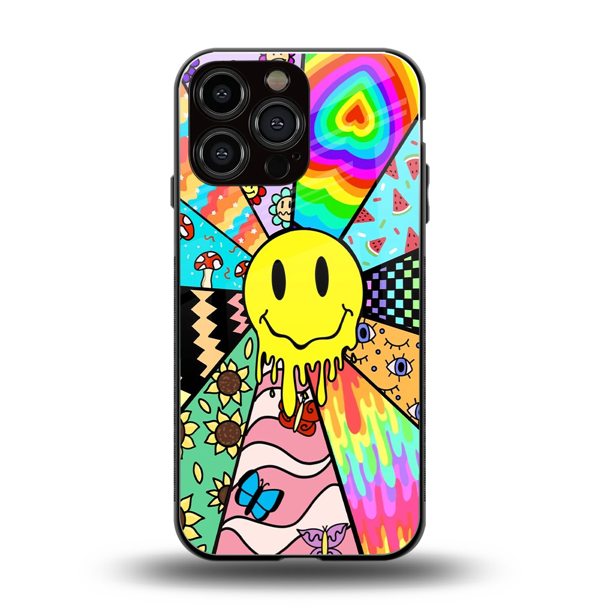 Y2K Doodle back phone cover | glass case for iphone 15 pro max