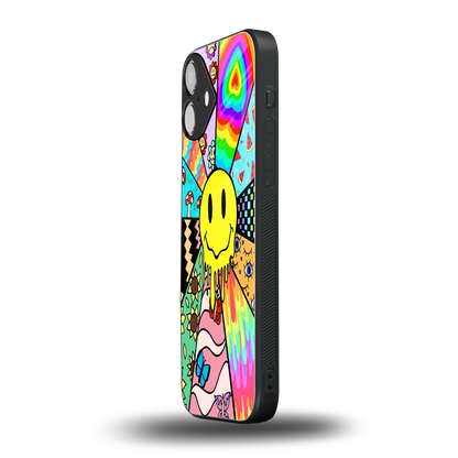 Y2K Doodle iphone 16 plus mobile cover | shockproof glass phone case