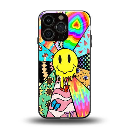 Y2K Doodle back phone cover | glass case for iphone 16 pro