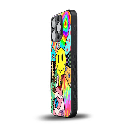 Y2K Doodle iphone 16 pro mobile cover | shockproof glass phone case