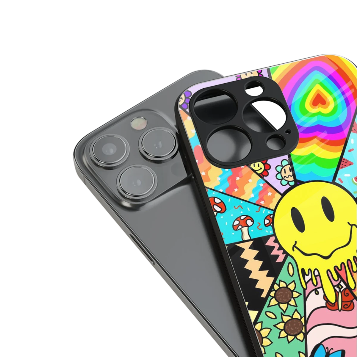 Y2K Doodle stylish phone case for iphone 17 pro max | glossy glass and slim fit