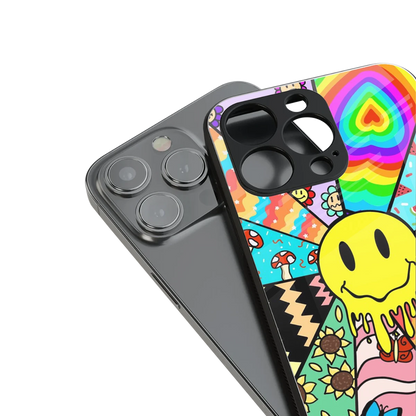 Y2K Doodle stylish phone case for iphone 17 pro max | glossy glass and slim fit