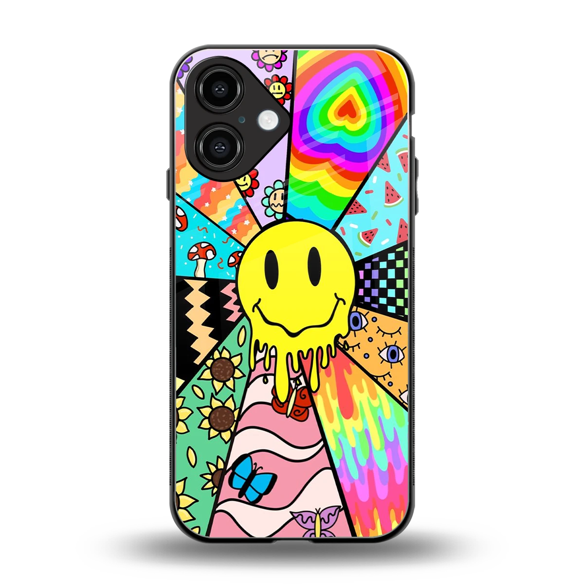 Y2K Doodle back phone cover | glass case for iphone 16