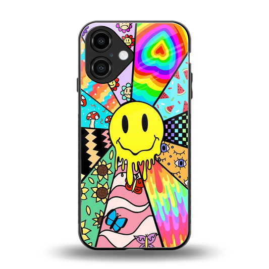 Y2K Doodle back phone cover | glass case for iphone 16