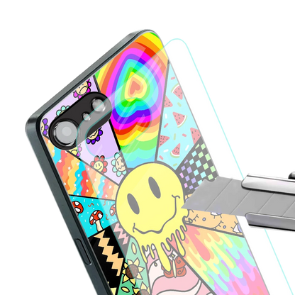 Y2K Doodle stylish phone case for iphone 17e | glossy glass and slim fit