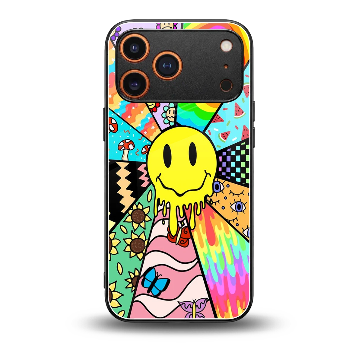 Y2K Doodle back phone cover | glass case for iphone 17 pro max