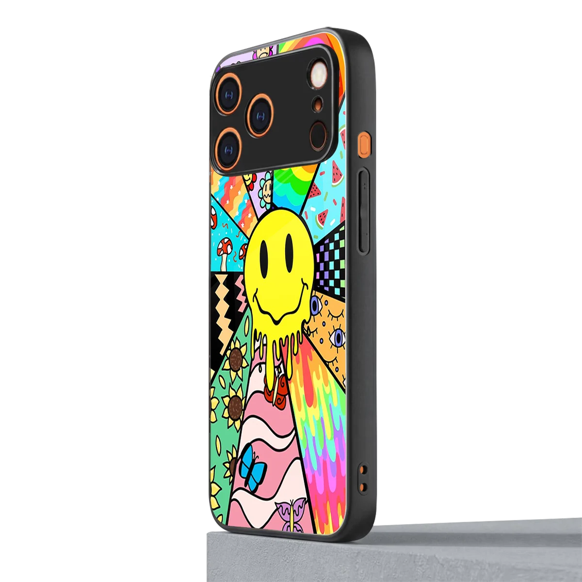 Y2K Doodle iphone 17 pro max mobile cover | shockproof glass phone case