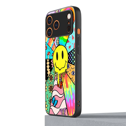 Y2K Doodle iphone 17 pro max mobile cover | shockproof glass phone case