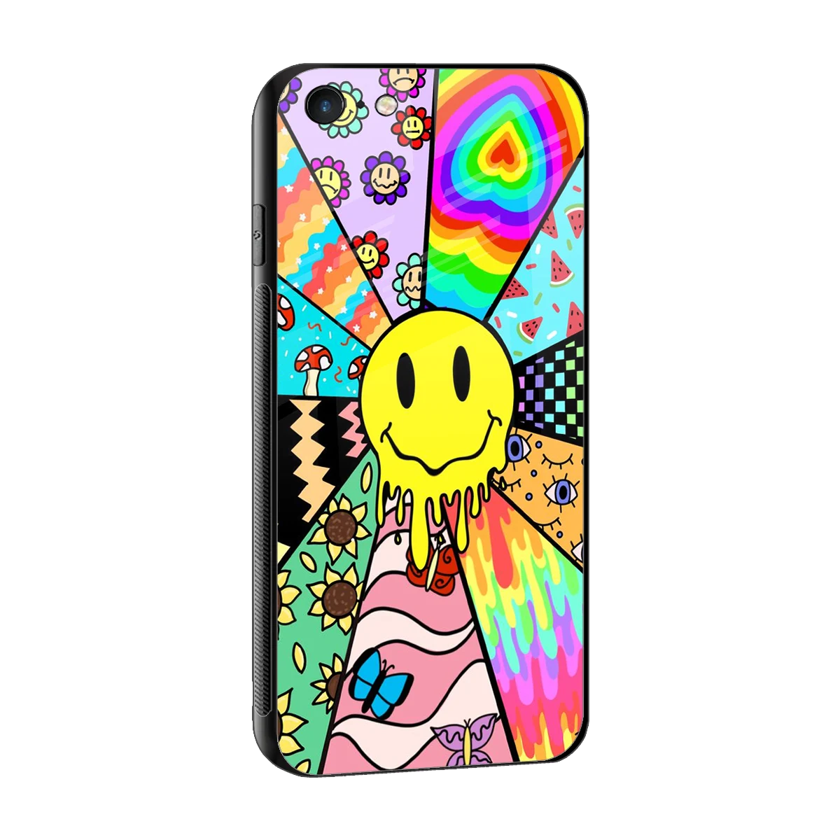 Y2K Doodle sleek iphone 6 cover with tempered glass back and TPU edges