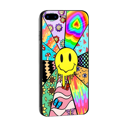 Y2K Doodle sleek iphone 8 plus cover with tempered glass back and TPU edges