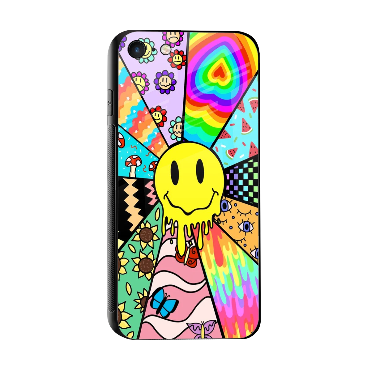 Y2K Doodle sleek iphone 7 cover with tempered glass back and TPU edges