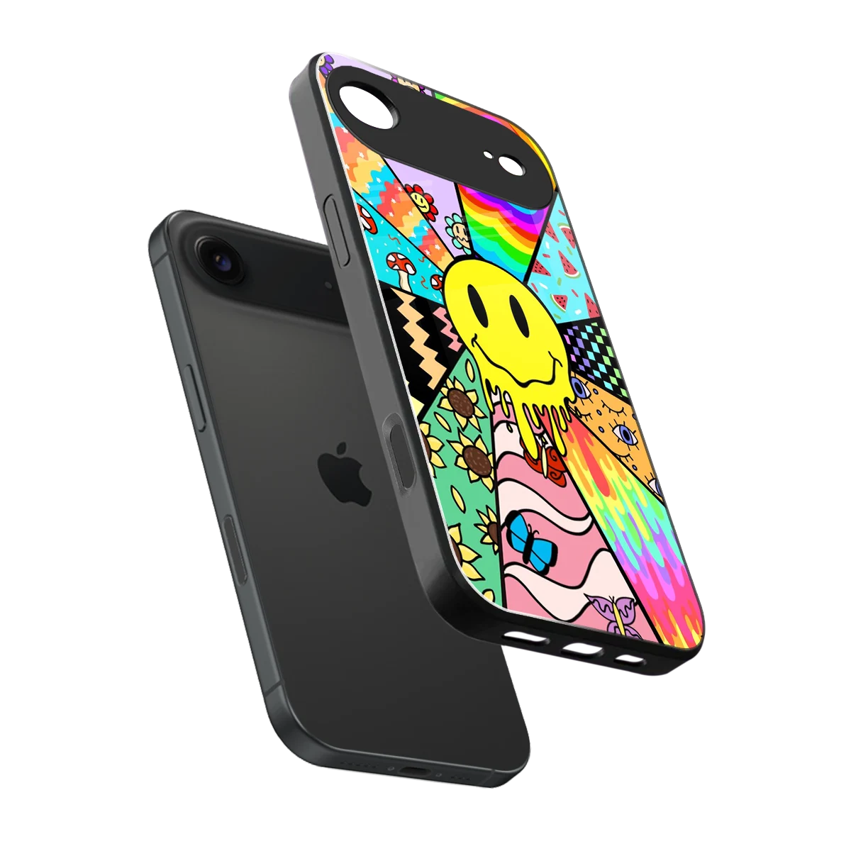 Y2K Doodle sleek iphone air cover with tempered glass back and TPU edges