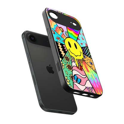 Y2K Doodle sleek iphone air cover with tempered glass back and TPU edges