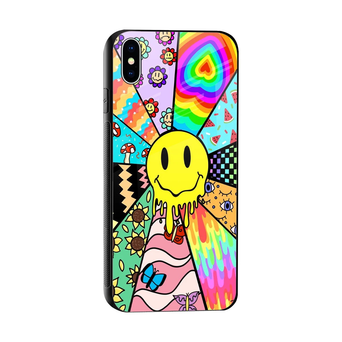 Y2K Doodle sleek iphone xs max cover with tempered glass back and TPU edges