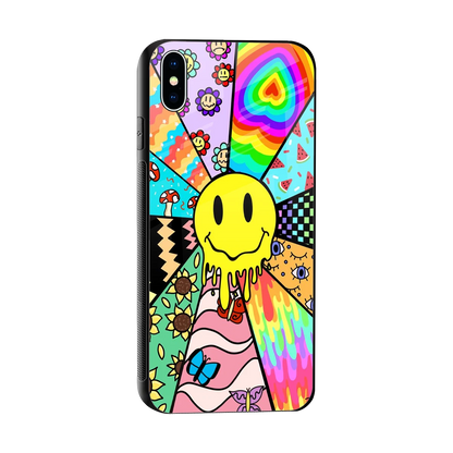 Y2K Doodle sleek iphone xs max cover with tempered glass back and TPU edges