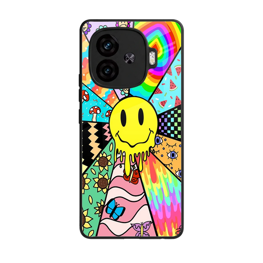 Y2K Doodle back phone cover | glass case for iqoo neo 10r 5g