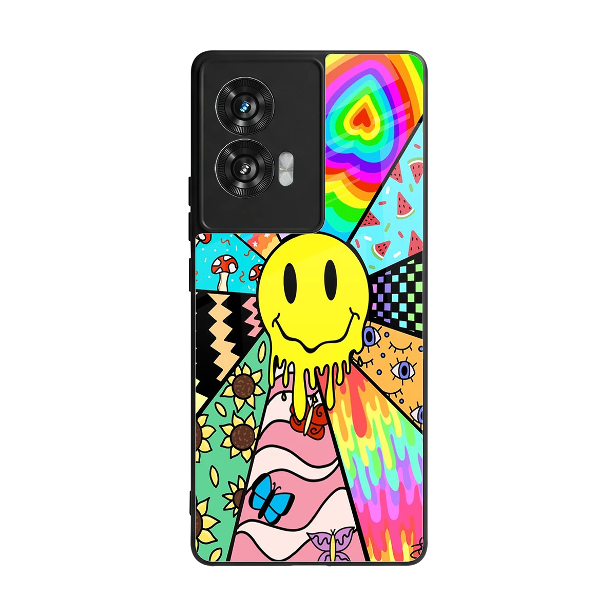 Y2K Doodle back phone cover | glass case for motorola edge 50 fusion