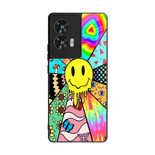 Y2K Doodle back phone cover | glass case for motorola edge 50 fusion