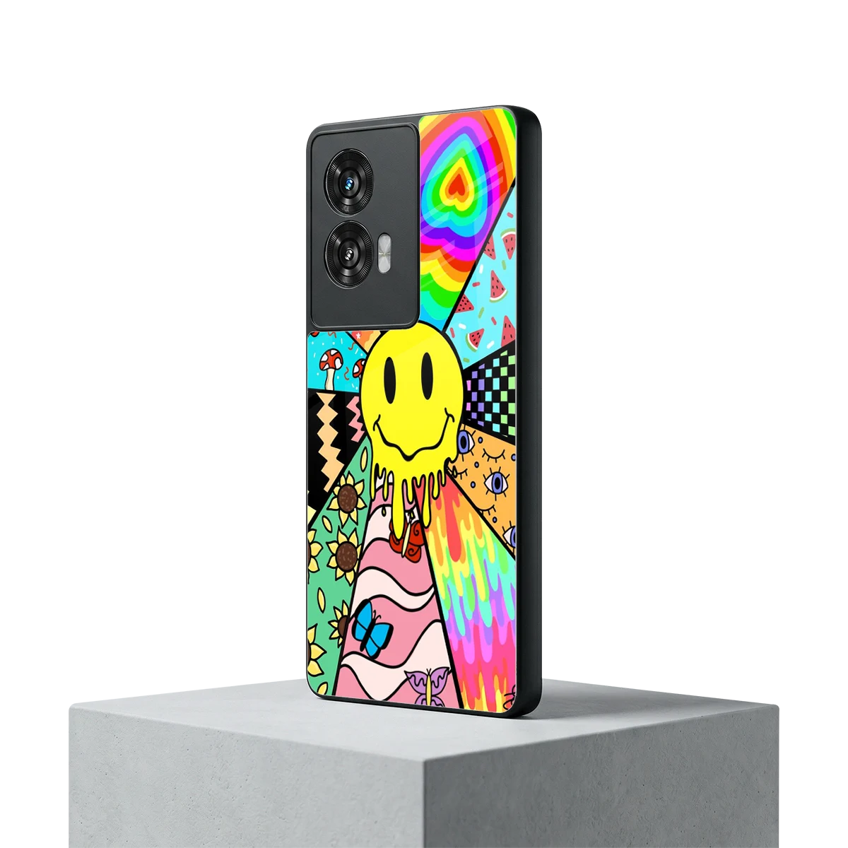 Y2K Doodle motorola edge 50 fusion mobile cover | shockproof glass phone case