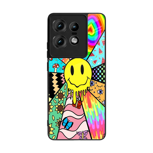 Y2K Doodle back phone cover | glass case for motorola edge 50 pro