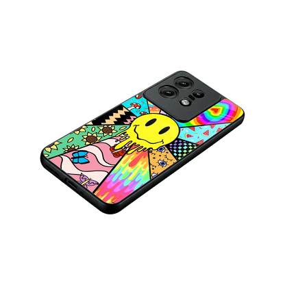 Y2K Doodle stylish phone case for motorola edge 50 pro | glossy glass and slim fit