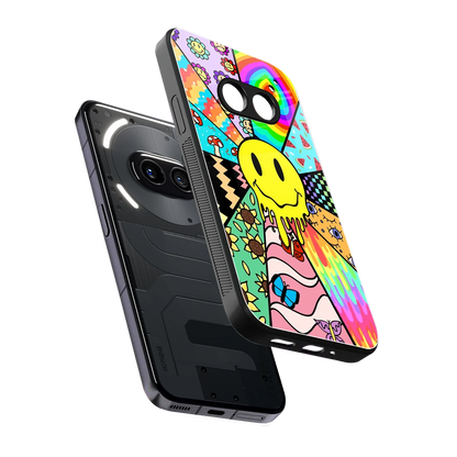 Y2K Doodle sleek nothing phone 2a cover with tempered glass back and TPU edges