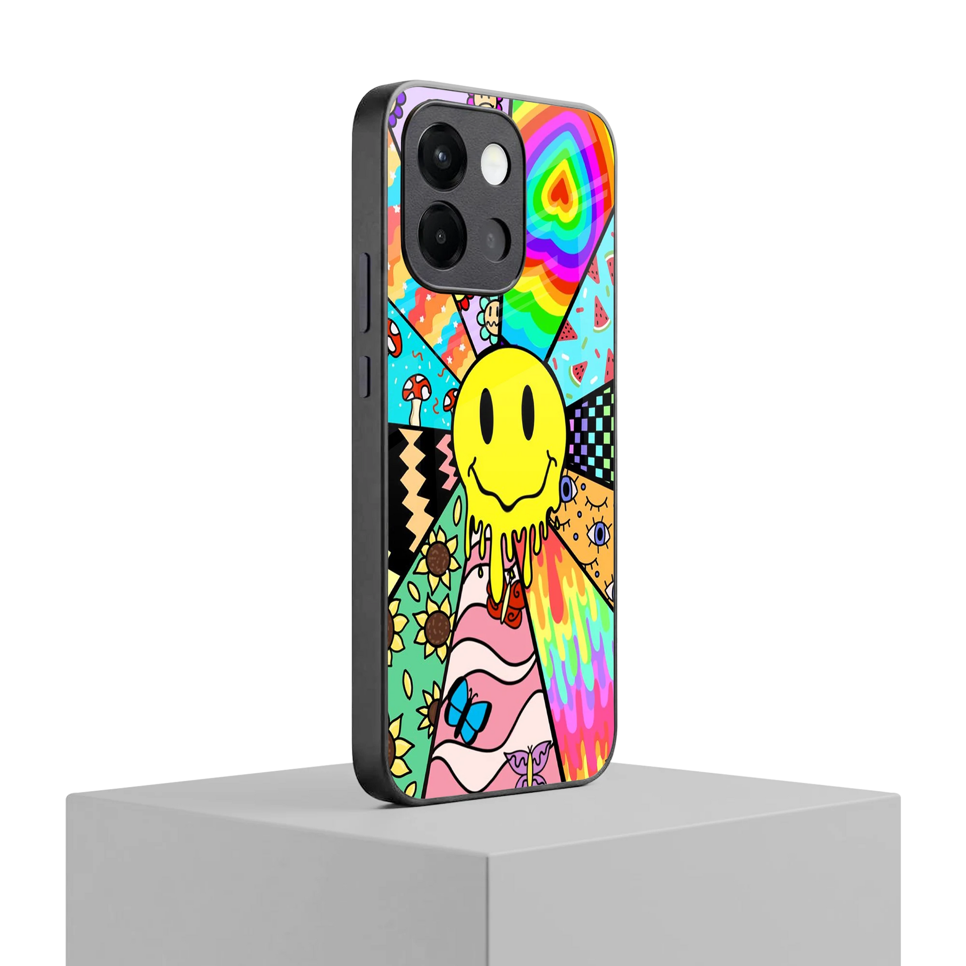 Y2K Doodle oneplus 13s mobile cover | shockproof glass phone case
