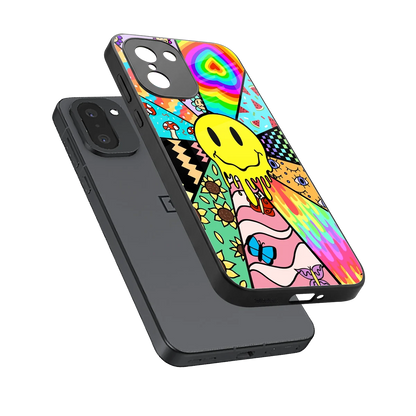 Y2K Doodle sleek oneplus 15r cover with tempered glass back and TPU edges