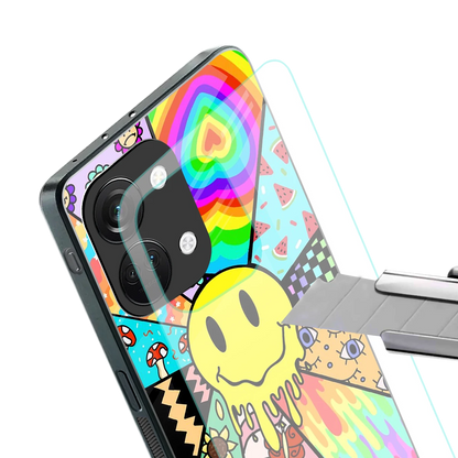 Y2K Doodle stylish phone case for oneplus nord 3 | glossy glass and slim fit