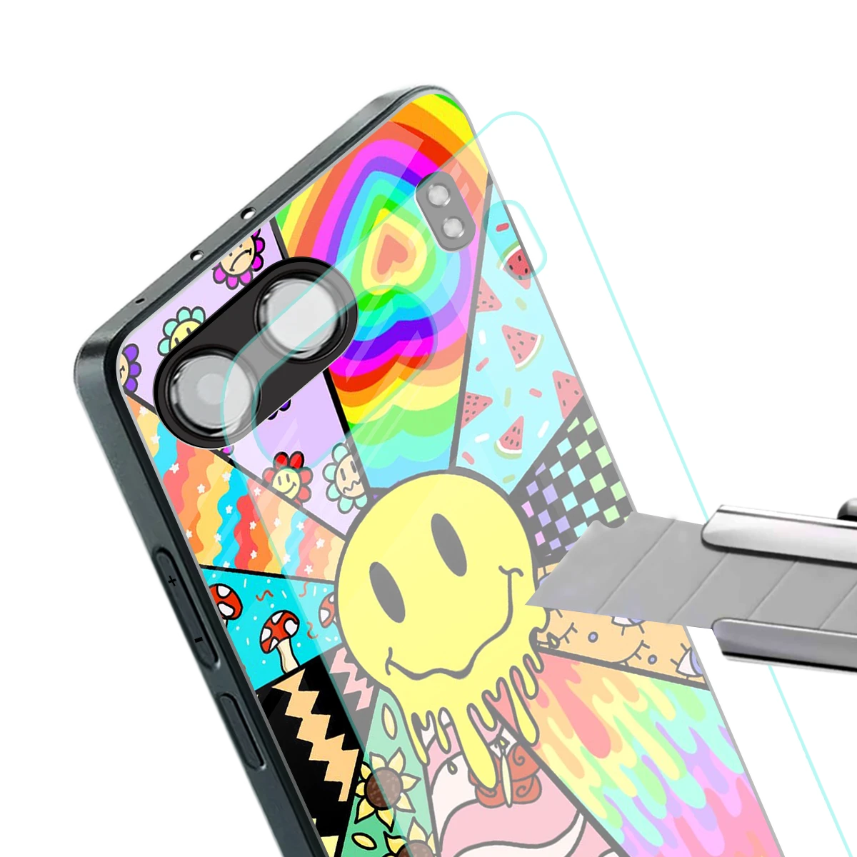 Y2K Doodle stylish phone case for oneplus nord 4 | glossy glass and slim fit
