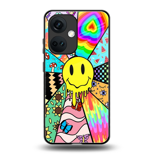 Y2K Doodle back phone cover | glass case for oneplus nord ce 3