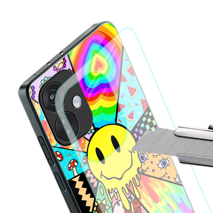 Y2K Doodle stylish phone case for oneplus nord ce 3 | glossy glass and slim fit