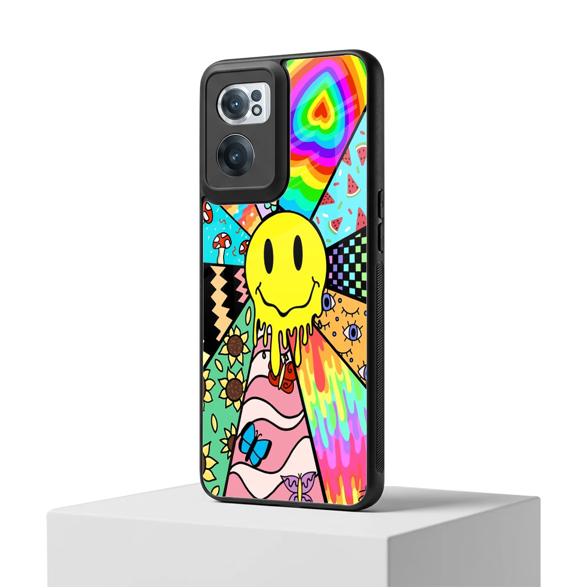 Y2K Doodle oneplus nord ce 2 mobile cover | shockproof glass phone case