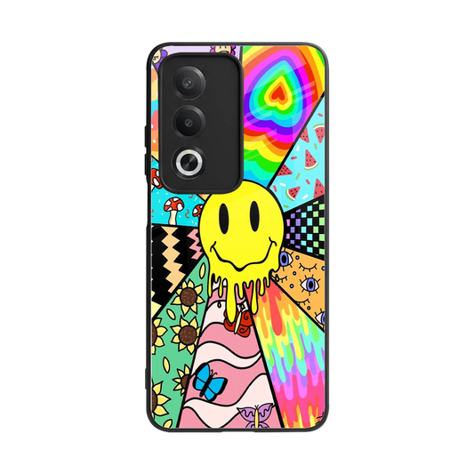 Y2K Doodle back phone cover | glass case for oppo a3 pro