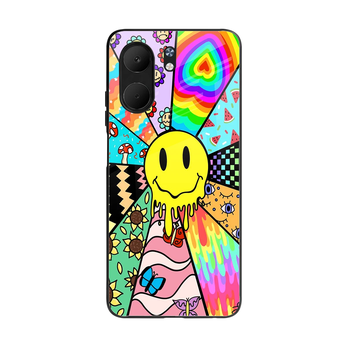 Y2K Doodle back phone cover | glass case for oppo a5x 5g