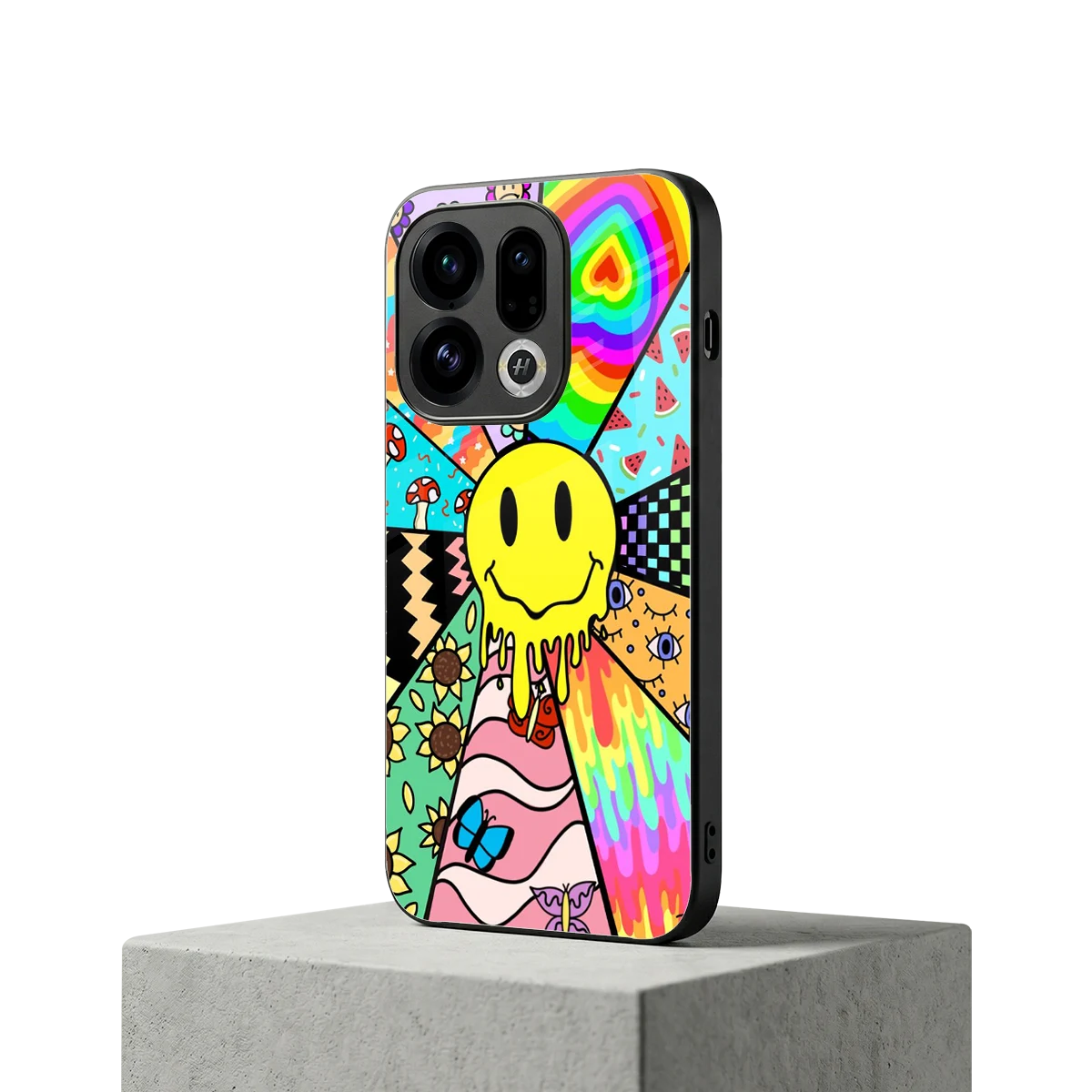 Y2K Doodle oppo find x9 mobile cover | shockproof glass phone case