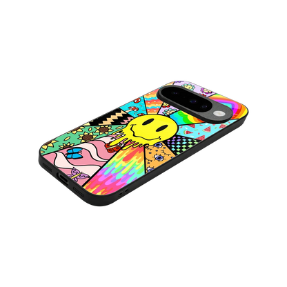 Y2K Doodle stylish phone case for google pixel 10 | glossy glass and slim fit