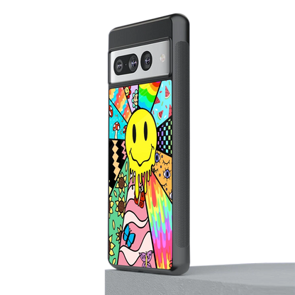 Y2K Doodle stylish phone case for google pixel 7 pro | glossy glass and slim fit